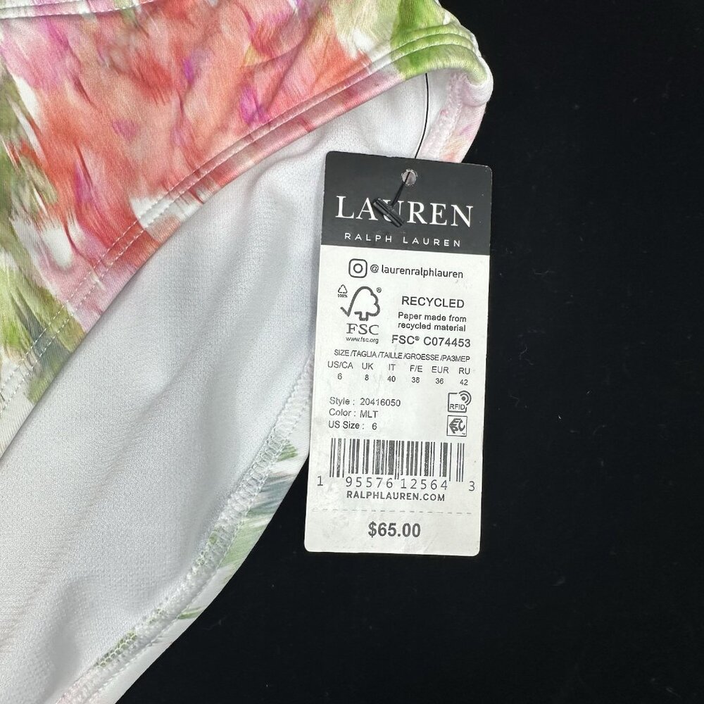 Lauren Ralph Lauren Womens Size 6 Pastel Floral Bikini Bottom Tropical Swimwear - Picture 2 of 9